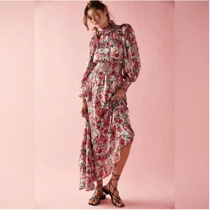 ELLIATT Free People Dorian Floral Asymmetrical Tiered Ruffle Maxi Dress